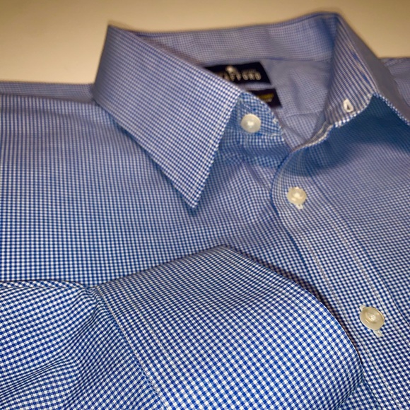 NWT $60 Stafford Performance Blue Striped Long Sleeve Dress Shirt BIG 20-34//35